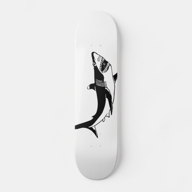 Skateboard blanc-requin sauvage (Recto)