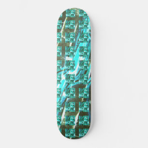 Skateboard Bleu clair brillant, carrés ou image à l'intérieur