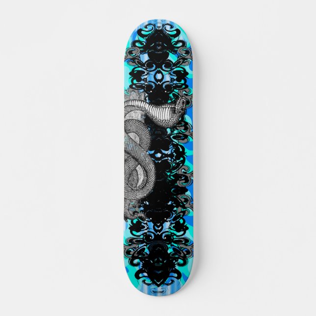 Skateboard Bleu Cobra - Customisé (Devant)