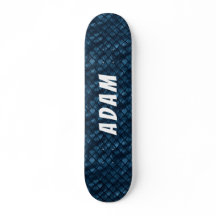 skateboard bleu élégant