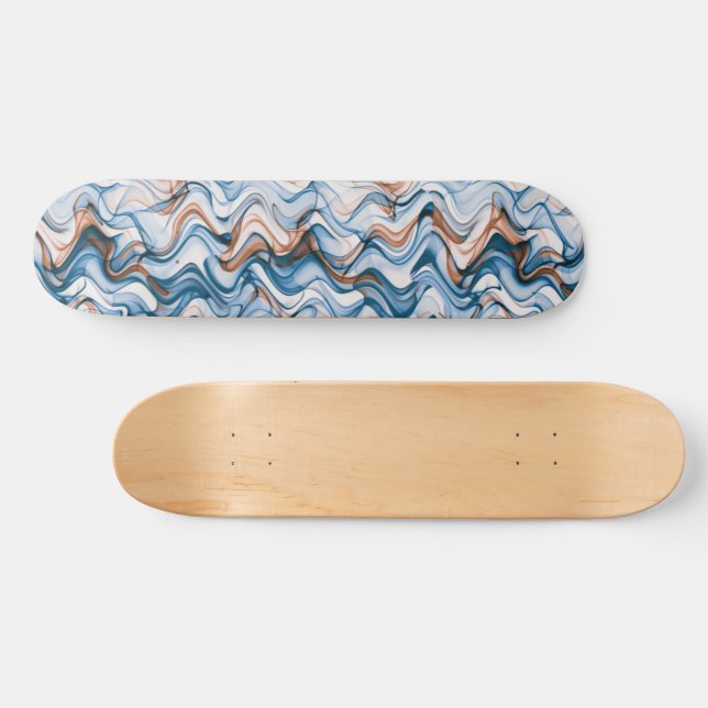 Skateboard Bleu et orange ondulé Motif courbe (Horz)