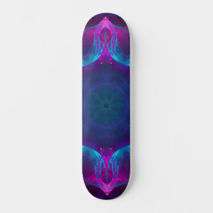 Skateboard Bleu et rose néon foncé Kaleidoscope dégradé