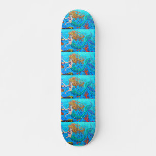 skateboard bleu mermaid