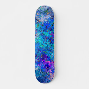 Skateboard Bleu rose Turquoise gouttes Abstraction