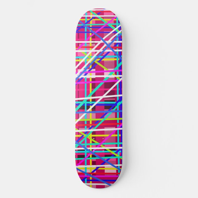Skateboard Blocs de bandes multicolores (Recto)