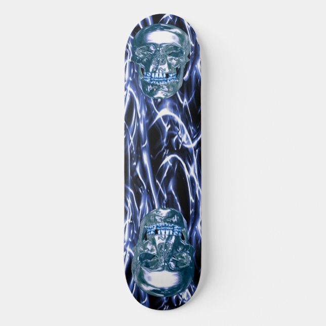 Skateboard Blue Chrome Skuls (Recto)