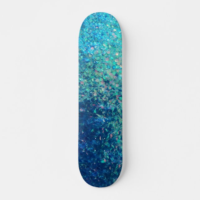 Skateboard Blue Ocean Glitzer, 7¾ Zoll Deck (Vorne)
