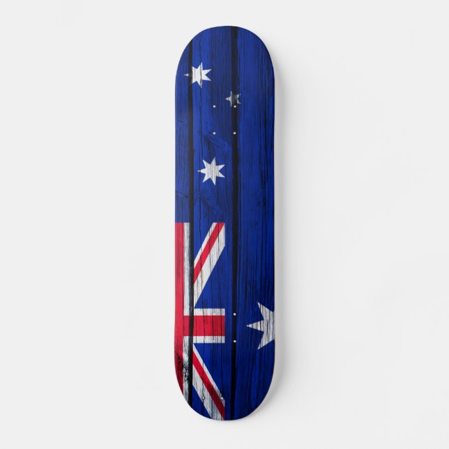 Skateboard Bois rustique de drapeau de l'Australie (Recto)