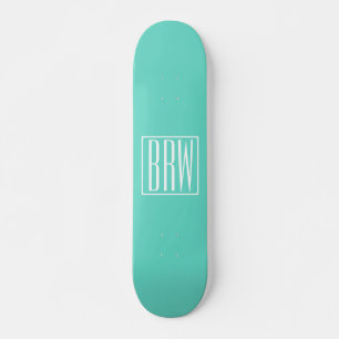 Skateboard Bold Modern   White on aqua