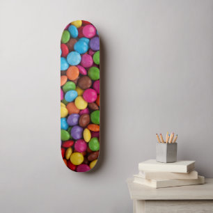 Skateboard Bonbons colorés, Boutons de bonbons, Sucres, Nourr