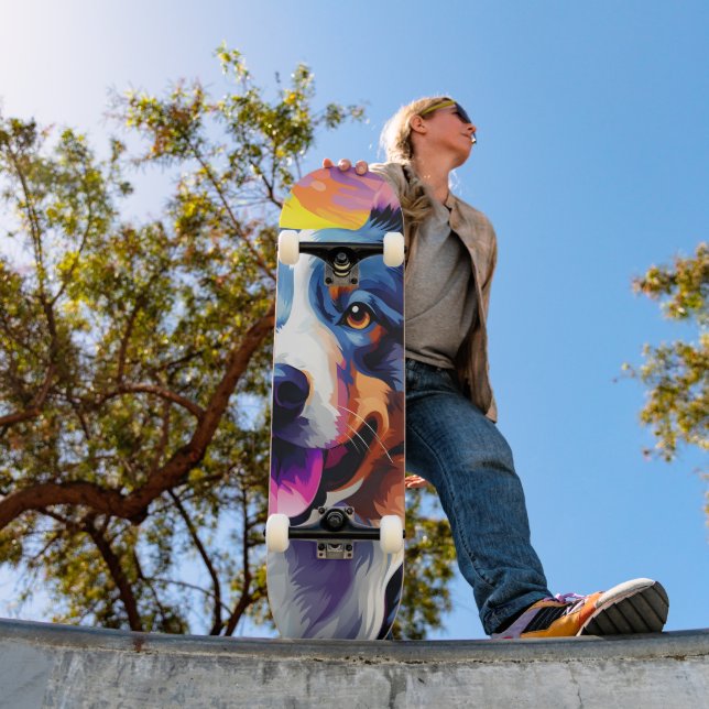 Skateboard Bonne aquarelle Sunny Puppy (Extérieur 1)