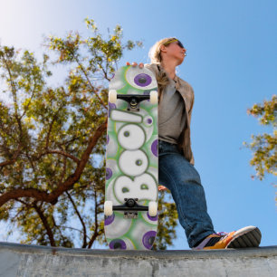 Skateboard Boo Letter violet brillant Monster Eyeballs