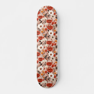 Skateboard Botanique Boho Automne Fleur sauvage Meadow Motif