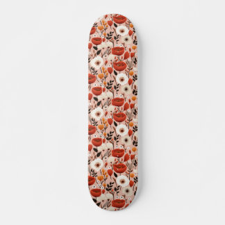 Skateboard Botanique Boho Automne Fleur sauvage Meadow Motif