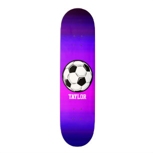 Skateboard Boule de football; Violet bleu vibrant et Magenta