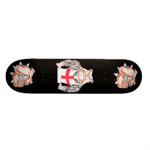 Skateboard Bouledogue anglais avec les tatouages tribaux