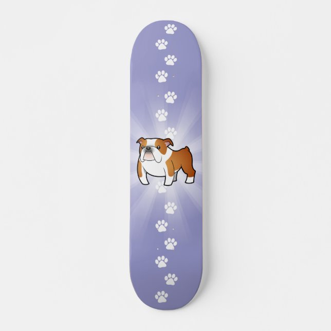 Skateboard Bouledogue de bande dessinée (Devant)