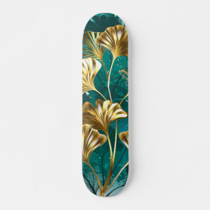 Skateboard Branche avec feuilles dorées Ginko Biloba