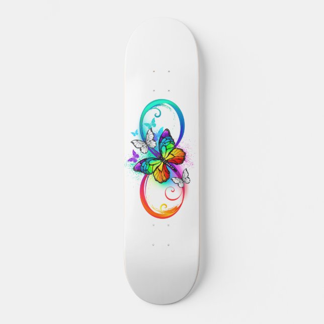 Skateboard Bright infinity with rainbow butterfly (Recto)