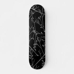 Skateboard Brindilles d'argent sur noir