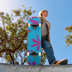 Skateboard Brise Fleur Bleu-vert