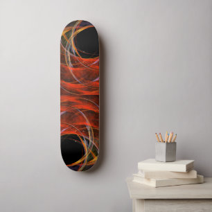 Skateboard Briser le Cercle Vortex de Feu Art Abstrait