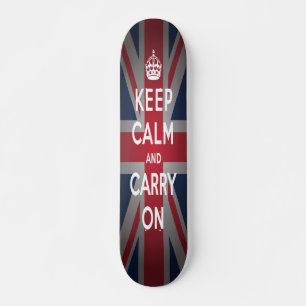 Skateboard British Keep Calm Carry Old School Skate board