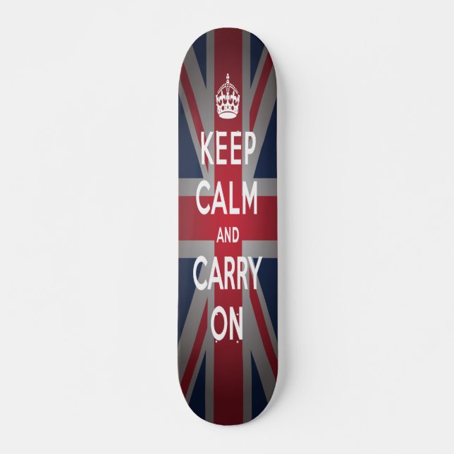 Skateboard British Keep Calm Carry Old School Skate board (Devant)