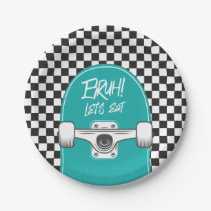 Skateboard Bruh! Geburtstagspapierplatten Pappteller