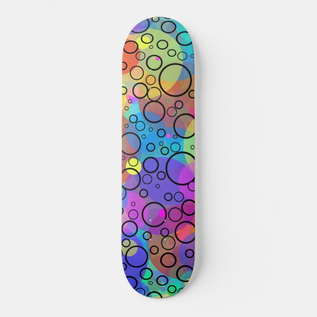 Skateboard Bulles arc-en-ciel (Recto)