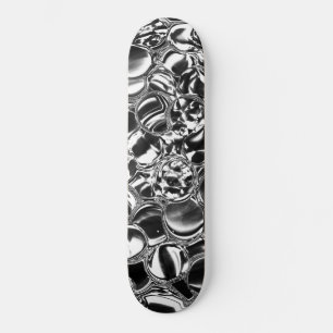 Skateboard Bulles d'argent avec ton en verre ou en métal