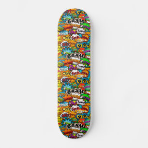 Skateboard Bulles de Texte de Bande Dessinée