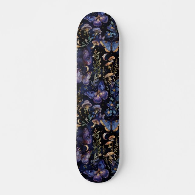 Skateboard Butterfly Floral Celestial Mystical Dark Pattern (Devant)