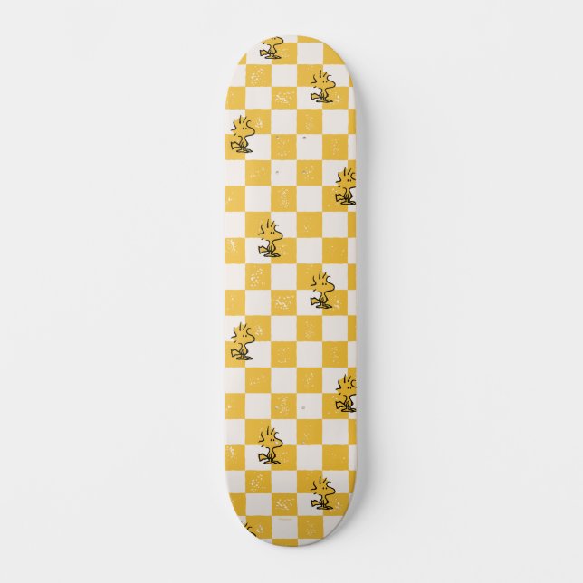 Skateboard cacahuètes | Drapeau À damiers bois (Recto)