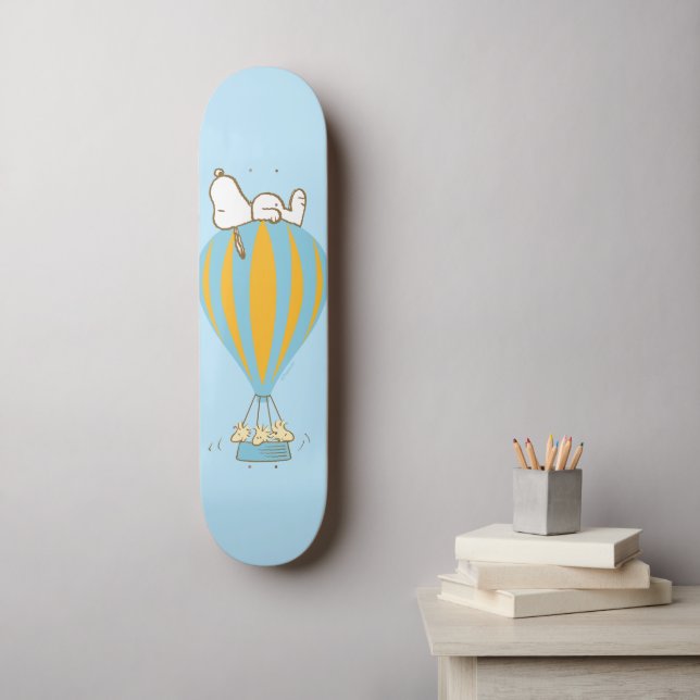 Skateboard cacahuètes | Snoopy & Woodstock Hot Air Balloon (Art mural)