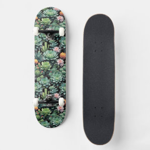 Skateboard Cactus et Succulentes en Fleurs