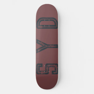 Skateboard Cadet Cool en détresse monogramme Café bleu profon