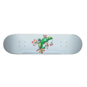 Skateboard caméléon en fleur