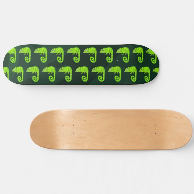Skateboard Caméléon vert mignon (Horz)