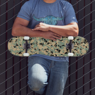 Skateboard Camo numérique – Motif de camouflage MED marron-ve