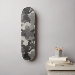 Skateboard Camo Vintage Gris Réaliste Effet épuisé