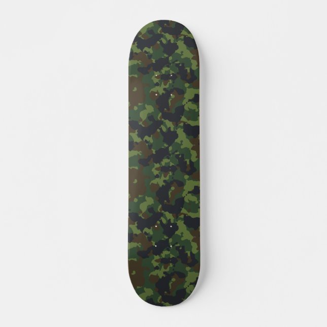 Skateboard Camouflage Camo Brown Green Army Woodland (Devant)