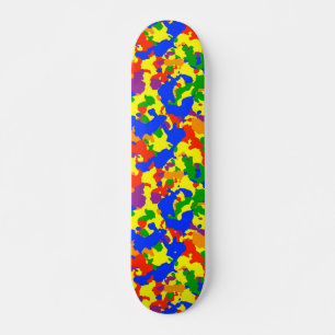 Skateboard Camouflage Camo Fun Rainbow