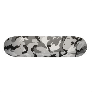 Skateboard Camouflage de noir de blanc gris