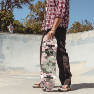 Skateboard Camouflage rose et vert, Militaire, Armée