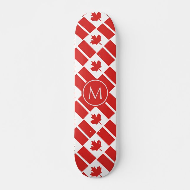 Skateboard CANADA Drapeau Patriotique Personnalisé MONOGRAM (Devant)