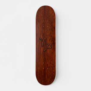 Skateboard Capricorn Zodiac Symbol in Mahogany Brown