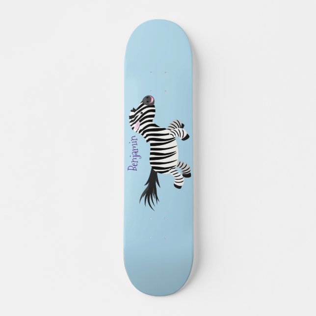 Skateboard Caricature amusante de zèbre (Devant)