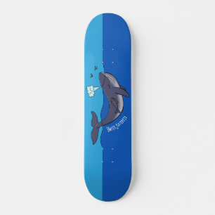 Skateboard Caricature de baleine mignonne et de baleine de ve