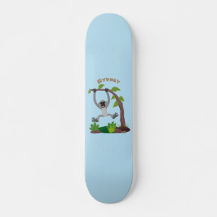 Skateboard Caricature de bande de gibbon joyeux